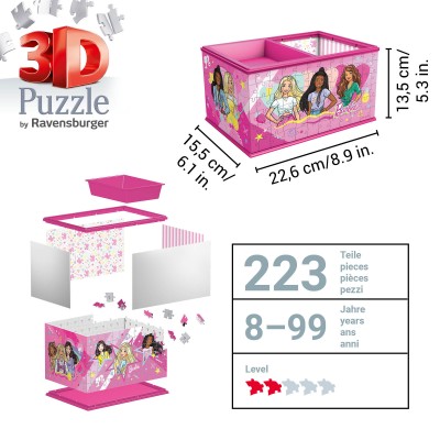 Ravensburger-11584 3D Puzzle - Storage Box - Barbie