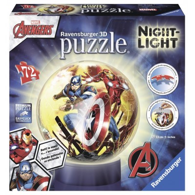 Ravensburger-11798 3D Jigsaw Puzzle with LED - Avengers