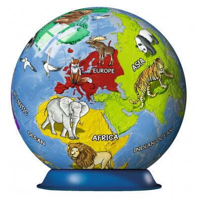 Ravensburger-11840 3D Puzzle-Ball - World map for children