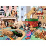 Puzzle  Ravensburger-12000865 XXL Pieces - Playing Puppies