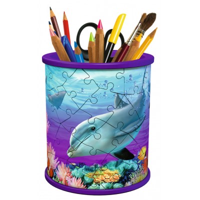 Ravensburger-12116 3D Puzzle - Pencil Cup: Underwater world