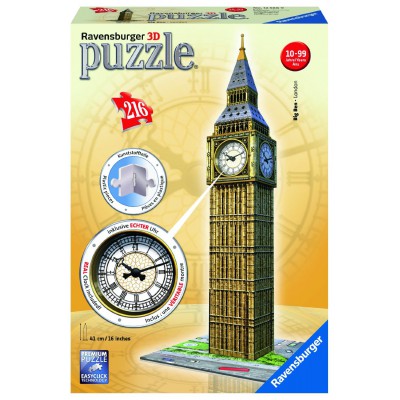Ravensburger-12586 3D Jigsaw Puzzle - Big Ben with Clock