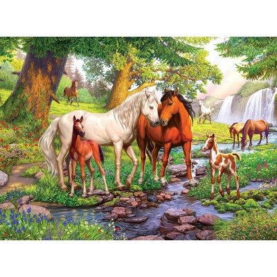 Puzzle Ravensburger-12904 XXL Pieces - Wild Horses on the River