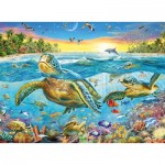 Puzzle  Ravensburger-12942 XXL Pieces - Sea Turtle Meeting