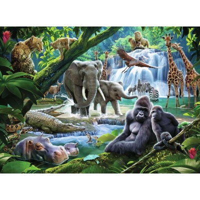 Puzzle Ravensburger-12970 XXL Pieces - Jungle Animals