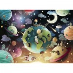 Puzzle  Ravensburger-12971 XXL Pieces - Fantasy Planets