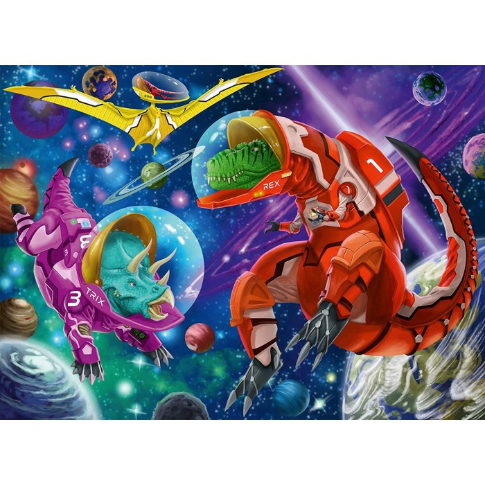 Puzzle  Ravensburger-12976 XXL Pieces - Space Dinosaur