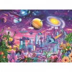 Puzzle  Ravensburger-13291 XXL Pieces - Cosmic City