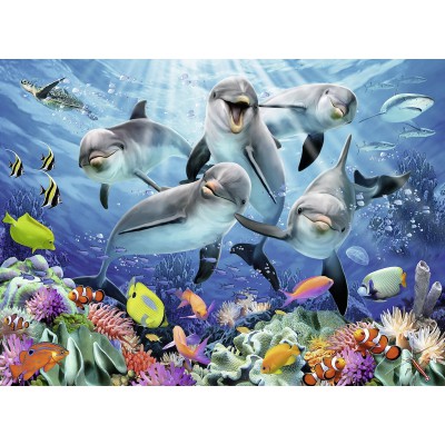 Puzzle Ravensburger-14710 Dolphins in the Coral Reef