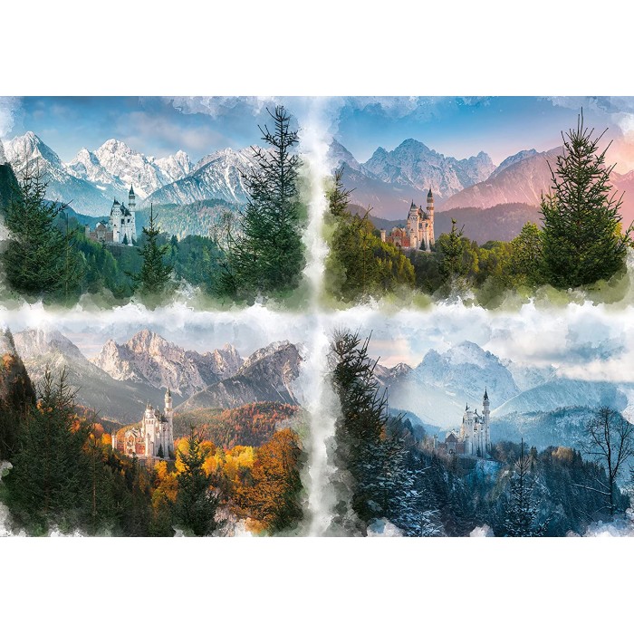 Fairytale castle in 4 seasons