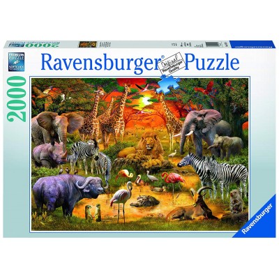 Puzzle Ravensburger-16702 Gathering at the Waterhole