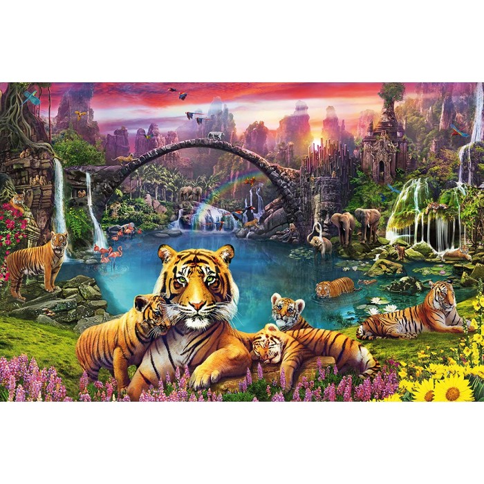 Puzzle Ravensburger-16719 Tigers by the Lagoon
