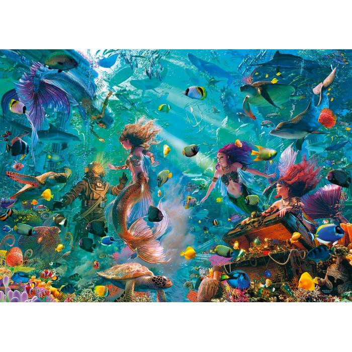 Puzzle  Ravensburger-17419 Königreich unter Wasser