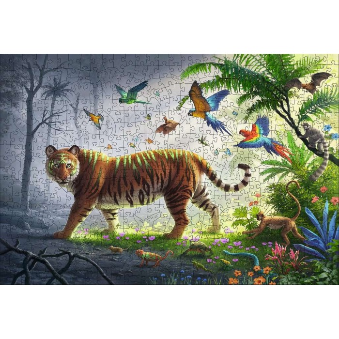  Ravensburger-17514 Wooden Puzzle - Tiger im Dschungel