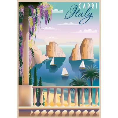 Puzzle Ravensburger-17615 Capri Postcard