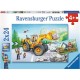 2 Jigsaw Puzzles - Excavators and Forest Tractor