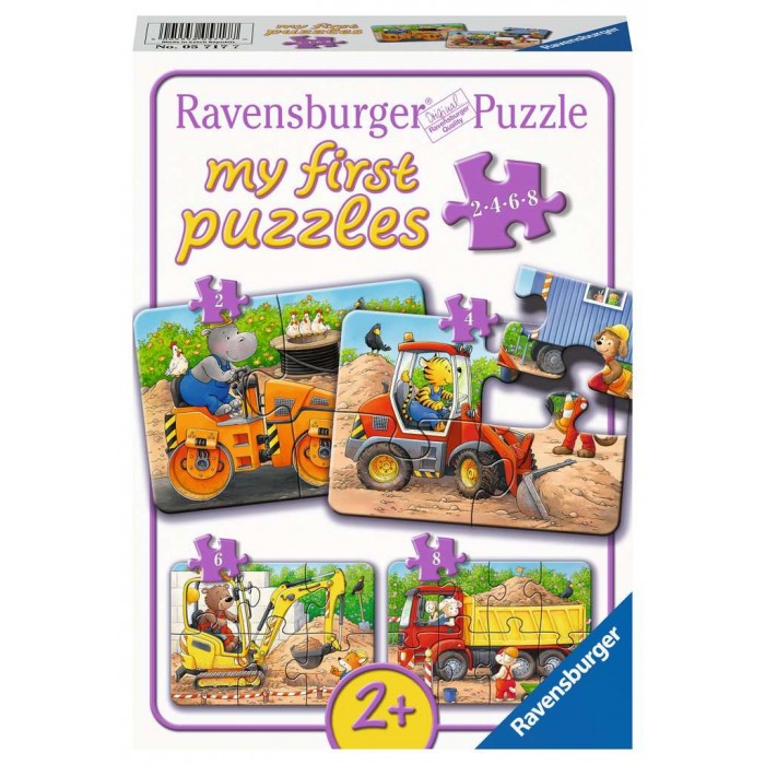   4 Puzzles - My First Puzzles - Animals at the construction site