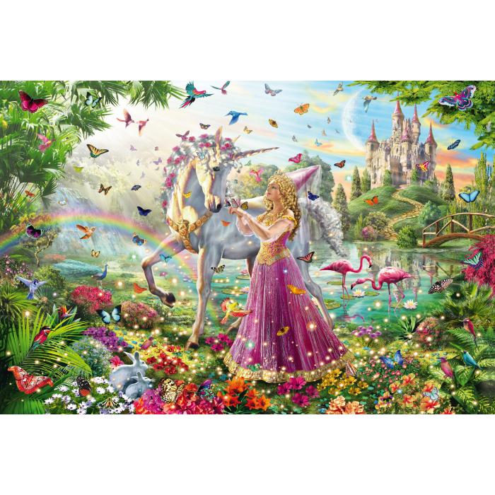 Puzzle  Schmidt-Spiele-56197 Beautiful Fairy in the Magic Forest
