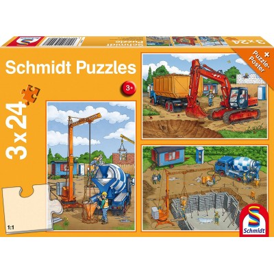 Schmidt-Spiele-56200 3 Puzzles - The Construction Site