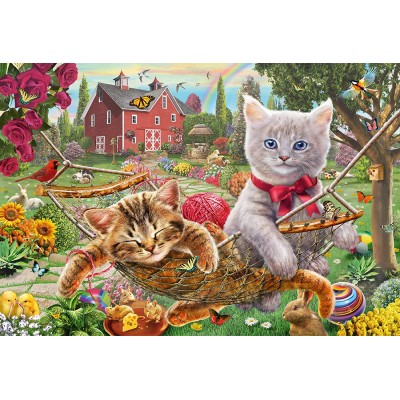 Puzzle Schmidt-Spiele-56289 Kitten in the Garden
