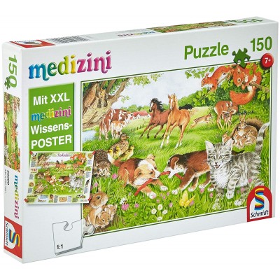 Puzzle Schmidt-Spiele-56290 So leben Tierkinder (in German)