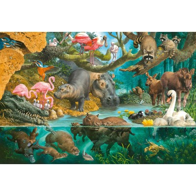 Puzzle Schmidt-Spiele-56306 Animal Families on the Shore