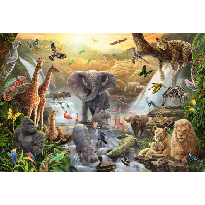 Puzzle  Schmidt-Spiele-56454 Animals in Africa