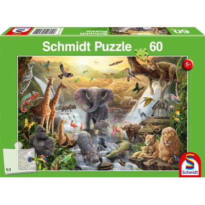 Puzzle Schmidt-Spiele-56454 Animals in Africa