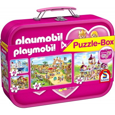 Schmidt-Spiele-56498 4 Puzzles - Playmobil