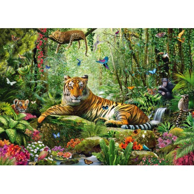 Puzzle Schmidt-Spiele-58188 Tigres in the jungle