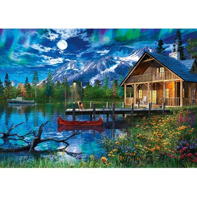 Puzzle Schmidt-Spiele-58365 Mountain lake in the Moonlight