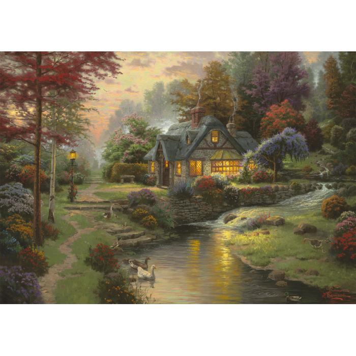 Puzzle  Schmidt-Spiele-58464 Thomas Kinkade: Peaceful evening