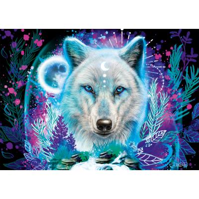 Puzzle Schmidt-Spiele-58515 Neon Arctic Wolf