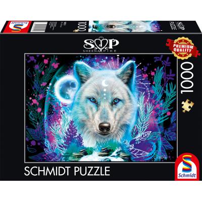 Puzzle Schmidt-Spiele-58515 Neon Arctic Wolf