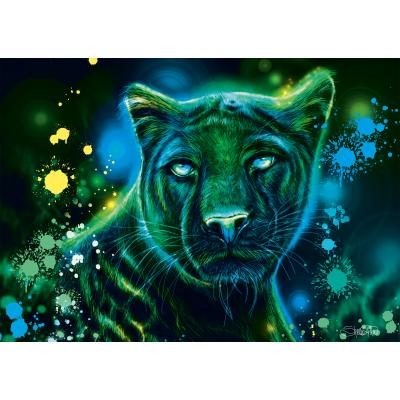 Puzzle Schmidt-Spiele-58517 Neon Blue Green Panther