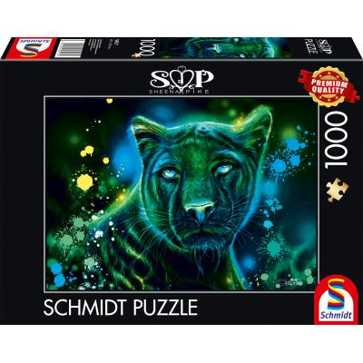 Puzzle Schmidt-Spiele-58517 Neon Blue Green Panther