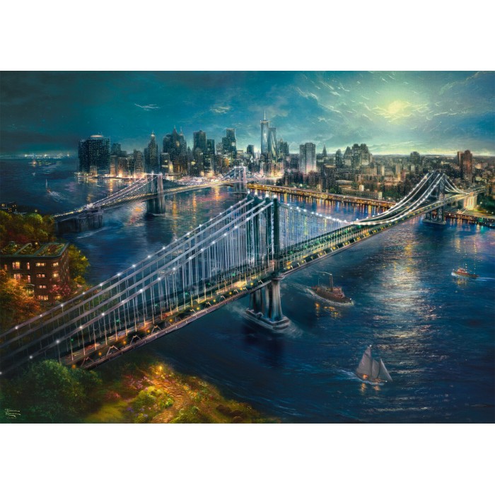 Puzzle  Schmidt-Spiele-58782 Moonlight in Manhattan