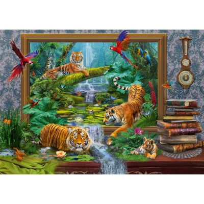 Puzzle Schmidt-Spiele-59337 Jan Patrik Krasny, Coming to Life, Tiger in the Jungle