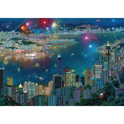 Puzzle Schmidt-Spiele-59650 Alexander Chen - Fireworks over Hong Kong