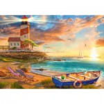 Puzzle  Schmidt-Spiele-59765 Sunset over the lighthouse bay
