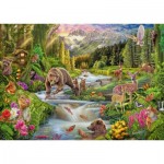 Puzzle  Schmidt-Spiele-59964 Wild animals at the edge of the woods