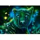 Neon Blue Green Panther
