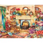 Puzzle  Sunsout-23447 Kim Jacobs - Fireside Embroidery
