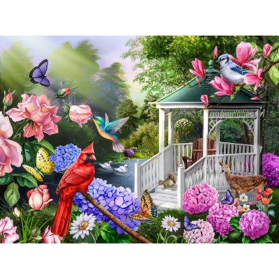 Puzzle Sunsout-29814 Lakeside Fantasy