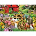 Puzzle  Sunsout-35248 XXL Pieces - Lori Schory - Garden Bunnies