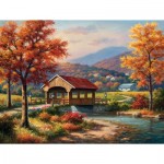 Puzzle  Sunsout-36610 XXL Pieces - Covered Bridge in Fall