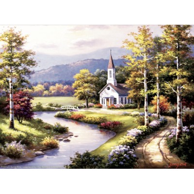 Puzzle Sunsout-40056 Sung Kim - Country Chapel