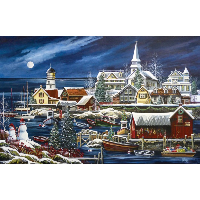 Puzzle  Sunsout-51182 Debbi Wetzel - Winter Harbor