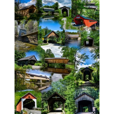 Puzzle Sunsout-64001 Covered Bridges of New England