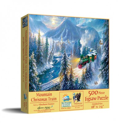 Puzzle Sunsout-69830 Mountain Christmas Train